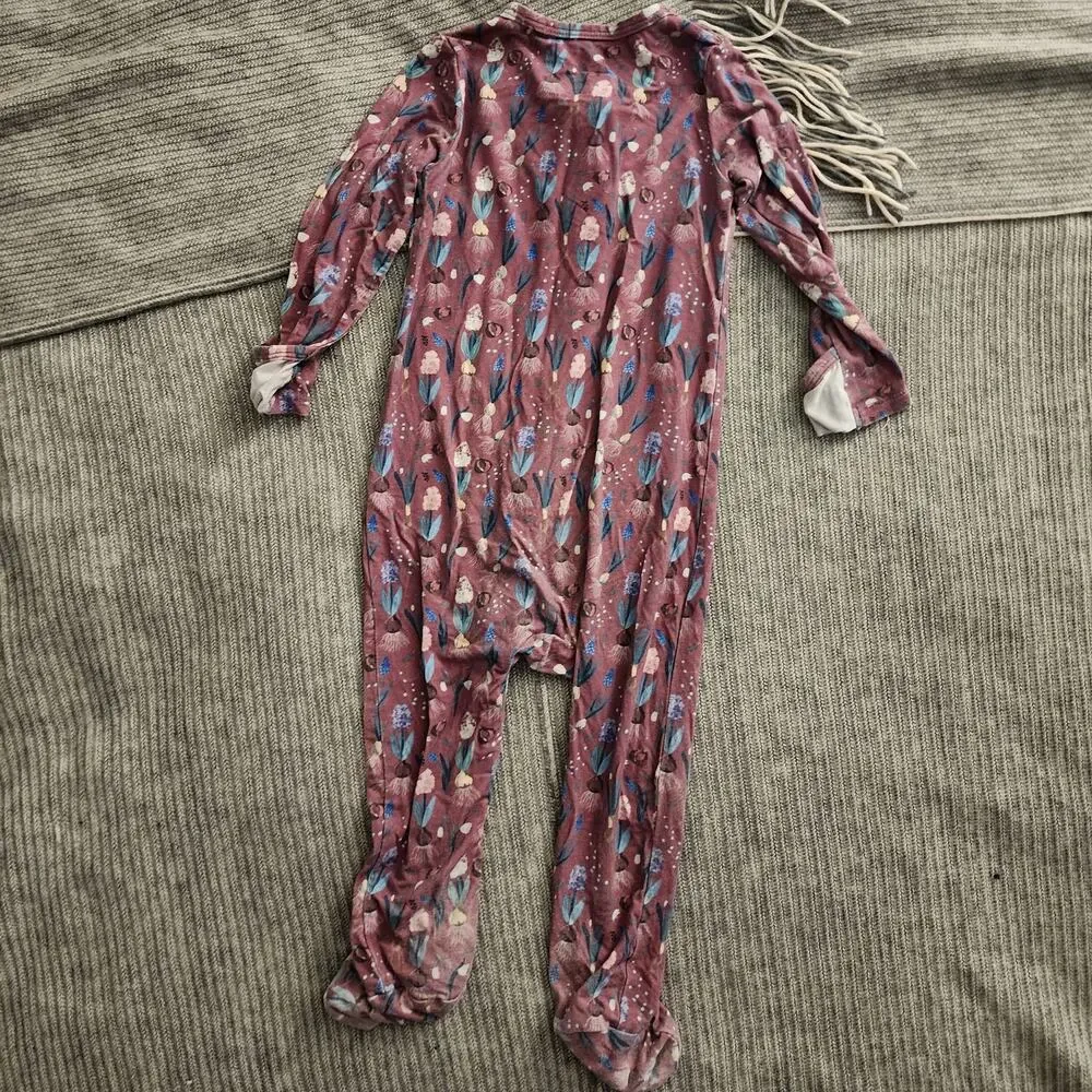 American Farm Company Purple Floral Viscose Bamboo Footies